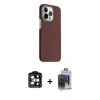 MARSİLYAN™- iPhone 15 Pro Max Kılıf Kozmos Klasik Prime - Siyah Vanessa Magic Cam + Turuncu PVD Metal Kamera Lens