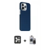MARSİLYAN™- iPhone 15 Pro Max Kılıf Kozmos Klasik Prime - Siyah Vanessa Magic Hayalet Cam + PVD Metal Kamera Lens - GI