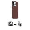 MARSİLYAN™- iPhone 15 Pro Max Kılıf Kozmos Klasik Prime - Siyah Vanessa Magic Hayalet Cam + PVD Metal Kamera Lens - GI