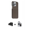 MARSİLYAN™- iPhone 15 Pro Max Kılıf Kozmos Klasik Prime - Siyah Vanessa Magic Hayalet Cam + Raze Metal Kamera Lens - TMGI