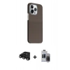 MARSİLYAN™- iPhone 15 Pro Max Kılıf Kozmos Klasik Prime - Siyah Vanessa Magic Hayalet Cam + Raze Metal Kamera Lens - SH