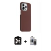 MARSİLYAN™- iPhone 15 Pro Max Kılıf Kozmos Klasik Prime - Siyah Vanessa Magic Hayalet Cam + PVD Metal Kamera Lens - TU