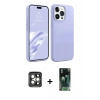 MARSİLYAN™- iPhone 15 Pro Max Kılıf Kozmos Yansıma Özel Seri - Şeffaf 360 Full Body Arka Koruyucu + PVD Metal Kamera Lens - GI