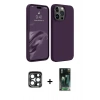 MARSİLYAN™- iPhone 15 Pro Max Kılıf Kozmos Yansıma Özel Seri - Şeffaf 360 Full Body Arka Koruyucu + PVD Metal Kamera Lens - LT