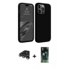 MARSİLYAN™- iPhone 15 Pro Max Kılıf Kozmos Yansıma Özel Seri - Şeffaf 360 Full Body Arka Koruyucu + Raze Metal Kamera Lens - GS