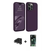 MARSİLYAN™- iPhone 15 Pro Max Kılıf Kozmos Yansıma Özel Seri - Şeffaf 360 Full Body Arka Koruyucu + Raze Metal Kamera Lens - TMGI