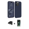 MARSİLYAN™- iPhone 15 Pro Max Kılıf Kozmos Yansıma Özel Seri - Şeffaf 360 Full Body Arka Koruyucu + Raze Metal Kamera Lens - GS