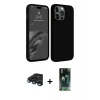 MARSİLYAN™- iPhone 15 Pro Max Kılıf Kozmos Yansıma Özel Seri - Şeffaf 360 Full Body Arka Koruyucu + Raze Metal Kamera Lens - LT