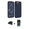 MARSİLYAN™- iPhone 15 Pro Max Kılıf Kozmos Yansıma Özel Seri - Şeffaf 360 Full Body Arka Koruyucu + Raze Metal Kamera Lens - LT