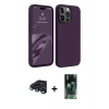 MARSİLYAN™- iPhone 15 Pro Max Kılıf Kozmos Yansıma Özel Seri - Şeffaf 360 Full Body Arka Koruyucu + Raze Metal Kamera Lens - LT