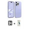 MARSİLYAN™- iPhone 15 Pro Max Kılıf Kozmos Yansıma Özel Seri - Şeffaf Pasifik Cam Ekran Koruyucu + Gümüş PVD Metal Kamera Lens