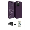 MARSİLYAN™- iPhone 15 Pro Max Kılıf Kozmos Yansıma Özel Seri - Şeffaf Pasifik Cam Ekran Koruyucu + Gümüş Raze Metal Kamera Lens