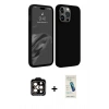 MARSİLYAN™- iPhone 15 Pro Max Kılıf Kozmos Yansıma Özel Seri - Şeffaf Pasifik Cam Ekran Koruyucu + PVD Metal Kamera Lens - TU