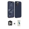 MARSİLYAN™- iPhone 15 Pro Max Kılıf Kozmos Yansıma Özel Seri - Şeffaf Pasifik Cam Ekran Koruyucu + PVD Metal Kamera Lens - TU