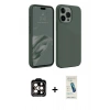 MARSİLYAN™- iPhone 15 Pro Max Kılıf Kozmos Yansıma Özel Seri - Şeffaf Pasifik Cam Ekran Koruyucu + PVD Metal Kamera Lens - TU