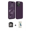 MARSİLYAN™- iPhone 15 Pro Max Kılıf Kozmos Yansıma Özel Seri - Şeffaf Pasifik Cam Ekran Koruyucu + PVD Metal Kamera Lens - TU