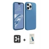 MARSİLYAN™- iPhone 15 Pro Max Kılıf Kozmos Yansıma Özel Seri - Şeffaf Pasifik Cam Ekran Koruyucu + PVD Metal Kamera Lens - SH