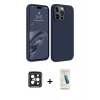 MARSİLYAN™- iPhone 15 Pro Max Kılıf Kozmos Yansıma Özel Seri - Şeffaf Pasifik Cam Ekran Koruyucu + PVD Metal Kamera Lens - SH