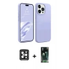 MARSİLYAN™- iPhone 15 Pro Max Kılıf Kozmos Yansıma Özel Seri - Siyah 360 Mat Full Body Arka Koruyucu + PVD Metal Kamera Lens - SH