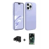 MARSİLYAN™- iPhone 15 Pro Max Kılıf Kozmos Yansıma Özel Seri - Siyah 360 Mat Full Body Arka Koruyucu + Raze Metal Kamera Lens - SH