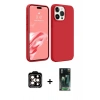MARSİLYAN™- iPhone 15 Pro Max Kılıf Kozmos Yansıma Özel Seri - Siyah 360 Mat Full Body Arka Koruyucu + PVD Metal Kamera Lens - TU