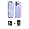 MARSİLYAN™- iPhone 15 Pro Max Kılıf Kozmos Yansıma Özel Seri - Siyah 360 Mat Full Body Arka Koruyucu + PVD Metal Kamera Lens - TU