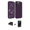 MARSİLYAN™- iPhone 15 Pro Max Kılıf Kozmos Yansıma Özel Seri - Siyah 3D Antistatik Hayalet Cam Ekran Koruyucu + Raze Metal Kamera Lens - GS