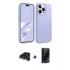 MARSİLYAN™- iPhone 15 Pro Max Kılıf Kozmos Yansıma Özel Seri - Siyah 3D Antistatik Hayalet Cam Ekran Koruyucu + Raze Metal Kamera Lens - TMGI