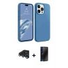 MARSİLYAN™- iPhone 15 Pro Max Kılıf Kozmos Yansıma Özel Seri - Siyah 3D Antistatik Hayalet Cam Ekran Koruyucu + Raze Metal Kamera Lens - LT