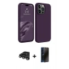 MARSİLYAN™- iPhone 15 Pro Max Kılıf Kozmos Yansıma Özel Seri - Siyah 3D Antistatik Hayalet Cam Ekran Koruyucu + Raze Metal Kamera Lens - TMGI