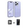 MARSİLYAN™- iPhone 15 Pro Max Kılıf Kozmos Yansıma Özel Seri - Siyah 3D Antistatik Hayalet Cam Ekran Koruyucu + PVD Metal Kamera Lens - GI