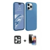 MARSİLYAN™- iPhone 15 Pro Max Kılıf Kozmos Yansıma Özel Seri - Siyah 3D Antistatik Mat Seramik Nano Ekran Koruyucu + PVD Metal Kamera Lens - LT