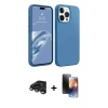 MARSİLYAN™- iPhone 15 Pro Max Kılıf Kozmos Yansıma Özel Seri - Siyah 3D Antistatik Mat Seramik Nano Ekran Koruyucu + Raze Metal Kamera Lens - TMGI