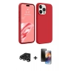 MARSİLYAN™- iPhone 15 Pro Max Kılıf Kozmos Yansıma Özel Seri - Siyah 3D Antistatik Mat Seramik Nano Ekran Koruyucu + Raze Metal Kamera Lens - TMGI