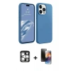 MARSİLYAN™- iPhone 15 Pro Max Kılıf Kozmos Yansıma Özel Seri - Siyah 3D Antistatik Mat Seramik Nano Ekran Koruyucu + PVD Metal Kamera Lens - GS