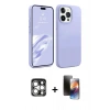 MARSİLYAN™- iPhone 15 Pro Max Kılıf Kozmos Yansıma Özel Seri - Siyah 3D Antistatik Mat Seramik Nano Ekran Koruyucu + PVD Metal Kamera Lens - GS
