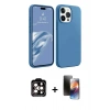 MARSİLYAN™- iPhone 15 Pro Max Kılıf Kozmos Yansıma Özel Seri - Siyah 3D Antistatik Mat Seramik Nano Ekran Koruyucu + PVD Metal Kamera Lens - TU