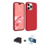MARSİLYAN™- iPhone 15 Pro Max Kılıf Kozmos Yansıma Özel Seri - Siyah 3D Antistatik Seramik Nano Ekran Koruyucu + Raze Metal Kamera Lens - TMGI