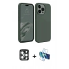 MARSİLYAN™- iPhone 15 Pro Max Kılıf Kozmos Yansıma Özel Seri - Siyah 3D Antistatik Seramik Nano Ekran Koruyucu + PVD Metal Kamera Lens - LT
