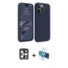 MARSİLYAN™- iPhone 15 Pro Max Kılıf Kozmos Yansıma Özel Seri - Siyah 3D Antistatik Seramik Nano Ekran Koruyucu + PVD Metal Kamera Lens - LT
