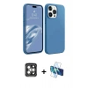 MARSİLYAN™- iPhone 15 Pro Max Kılıf Kozmos Yansıma Özel Seri - Siyah 3D Antistatik Seramik Nano Ekran Koruyucu + PVD Metal Kamera Lens - GI