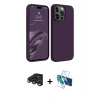 MARSİLYAN™- iPhone 15 Pro Max Kılıf Kozmos Yansıma Özel Seri - Siyah 3D Antistatik Seramik Nano Ekran Koruyucu + Raze Metal Kamera Lens - LT