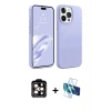 MARSİLYAN™- iPhone 15 Pro Max Kılıf Kozmos Yansıma Özel Seri - Siyah 3D Antistatik Seramik Nano Ekran Koruyucu + Turuncu PVD Metal Kamera Lens
