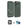 MARSİLYAN™- iPhone 15 Pro Max Kılıf Kozmos Yansıma Özel Seri - Siyah 3D Antistatik Seramik Nano Ekran Koruyucu + PVD Metal Kamera Lens - GI