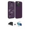 MARSİLYAN™- iPhone 15 Pro Max Kılıf Kozmos Yansıma Özel Seri - Siyah 3D Antistatik Seramik Nano Ekran Koruyucu + Raze Metal Kamera Lens - GS