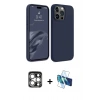 MARSİLYAN™- iPhone 15 Pro Max Kılıf Kozmos Yansıma Özel Seri - Siyah 3D Antistatik Seramik Nano Ekran Koruyucu + PVD Metal Kamera Lens - GS