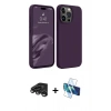 MARSİLYAN™- iPhone 15 Pro Max Kılıf Kozmos Yansıma Özel Seri - Siyah 3D Antistatik Seramik Nano Ekran Koruyucu + Raze Metal Kamera Lens - TMGI