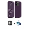 MARSİLYAN™- iPhone 15 Pro Max Kılıf Kozmos Yansıma Özel Seri - Siyah 3D Antistatik Seramik Nano Ekran Koruyucu + PVD Metal Kamera Lens - GI