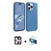 MARSİLYAN™- iPhone 15 Pro Max Kılıf Kozmos Yansıma Özel Seri - Siyah 3D Antistatik Seramik Nano Ekran Koruyucu + PVD Metal Kamera Lens - GS