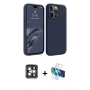 MARSİLYAN™- iPhone 15 Pro Max Kılıf Kozmos Yansıma Özel Seri - Siyah 3D Antistatik Seramik Nano Ekran Koruyucu + PVD Metal Kamera Lens - GI